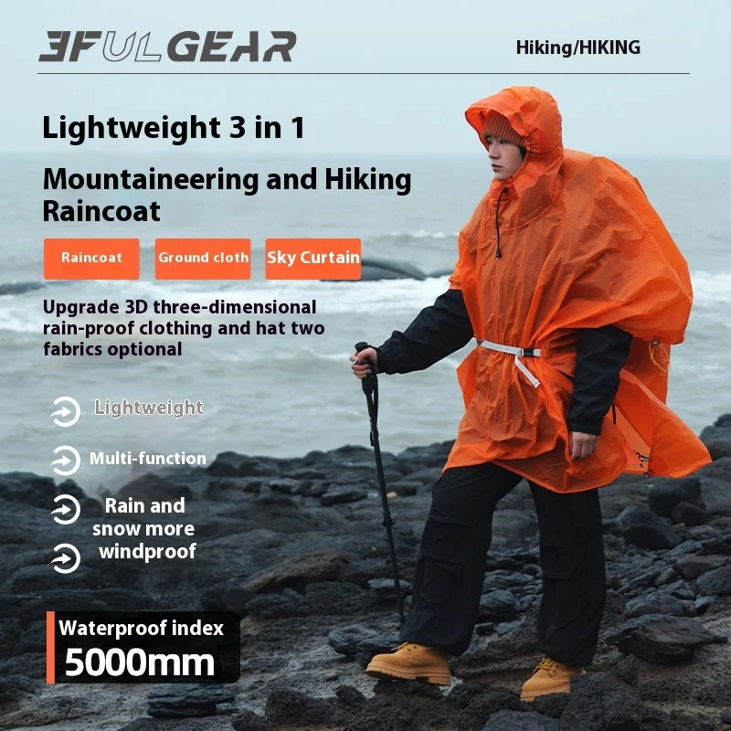 3F UL GEAR Ultralight Hiking R - Camping Rain Poncho ulasan dan harga