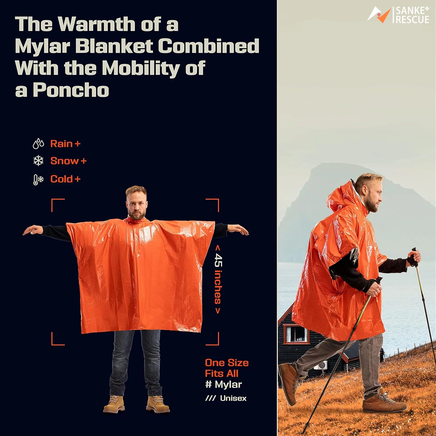 Emergency Rain Poncho Thermal  - Camping Rain Poncho ulasan dan harga