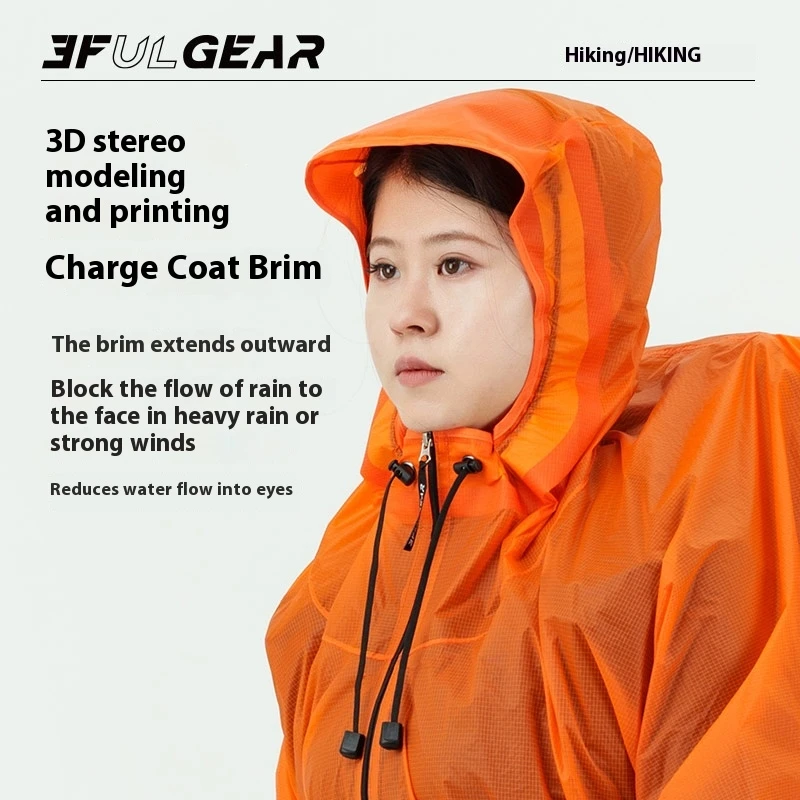 3F UL GEAR Zipper Raincoat 15D - Camping Rain Poncho ulasan dan harga