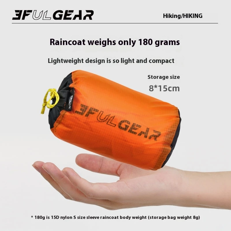 3F UL GEAR Zipper Raincoat 15D - Camping Rain Poncho ulasan dan harga