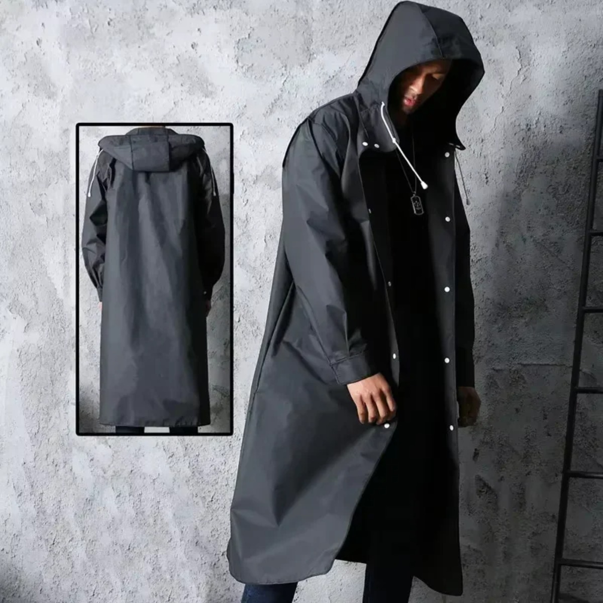 Fashionable Waterproof Hooded  - Camping Rain Poncho ulasan dan harga