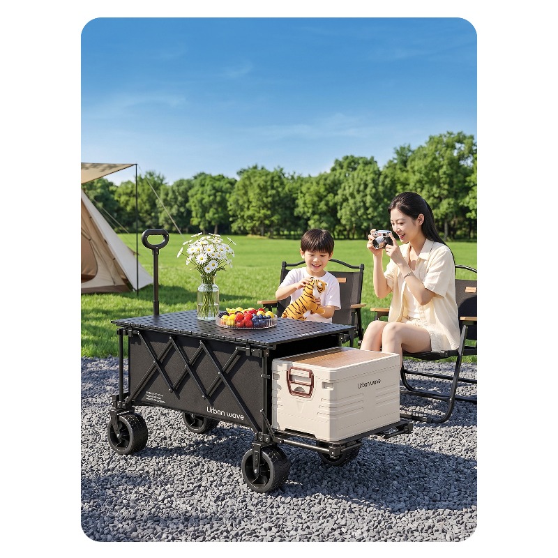 Folding Camping Wagon Cart Out - Outdoor Camping Trolley ulasan dan harga