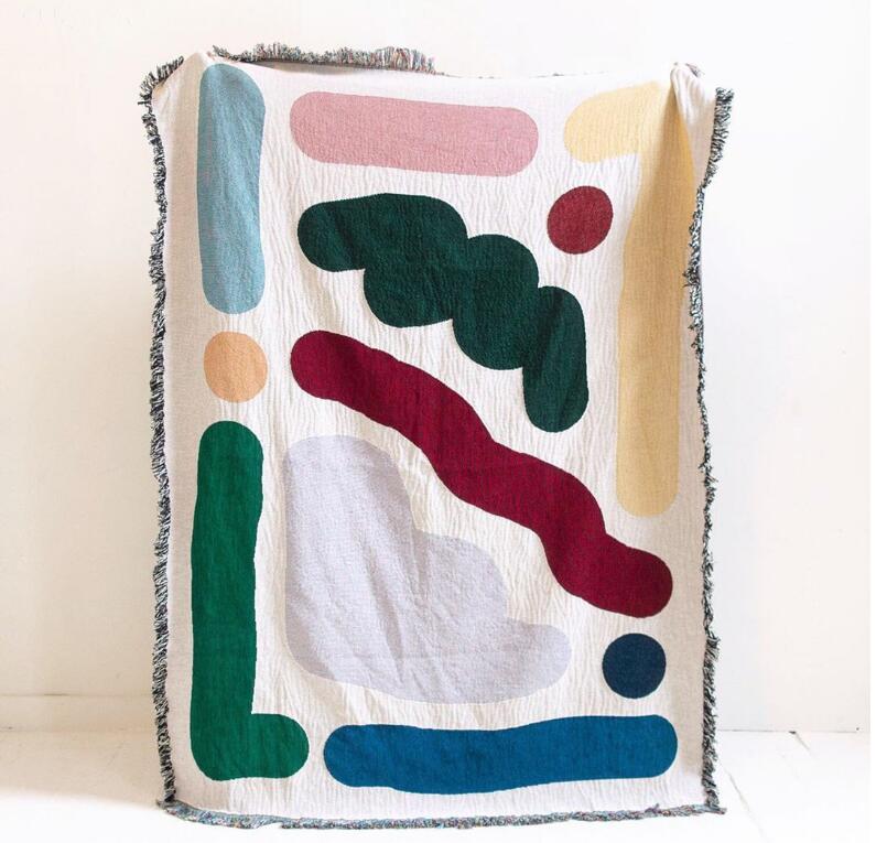 Colored Lines Cotton Travel Ca - Outdoor Camping Rugs ulasan dan harga