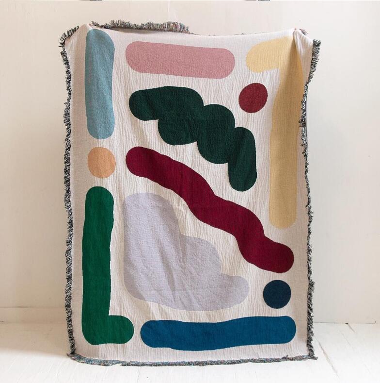 Colored Lines Cotton Travel Ca - Outdoor Camping Rugs ulasan dan harga