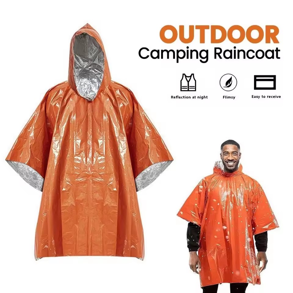 1Pc/2Pcs Emergency Rain Poncho - Camping Rain Poncho ulasan dan harga