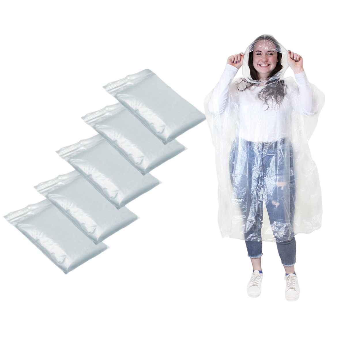 12Pcs Disposable Waterproof Ra - Camping Rain Poncho ulasan dan harga