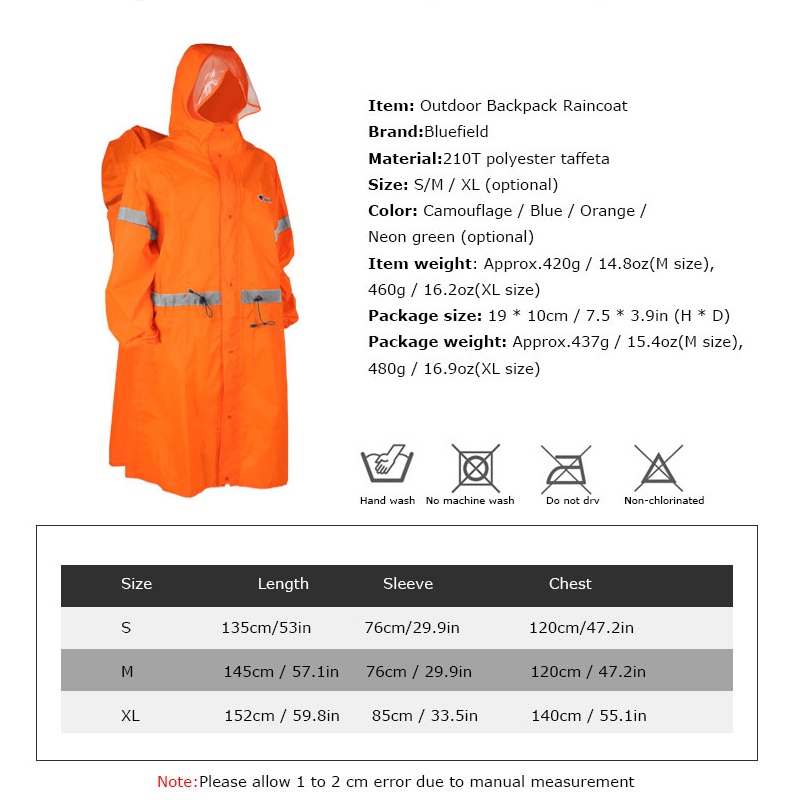 Unisex Reflective Outdoor Clim - Camping Rain Poncho ulasan dan harga