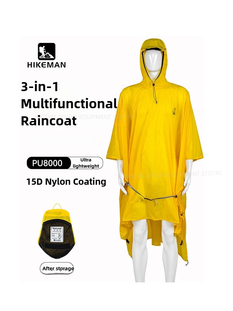 15D/210T Raincoat Waterproof R - Camping Rain Poncho ulasan dan harga